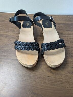 Swedish Hasbeens Tanja Debutant Black Braided  Women's Sandals -